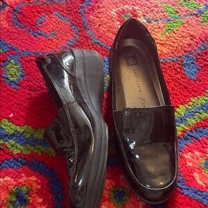 Anne Klein Shiny Black Loafers